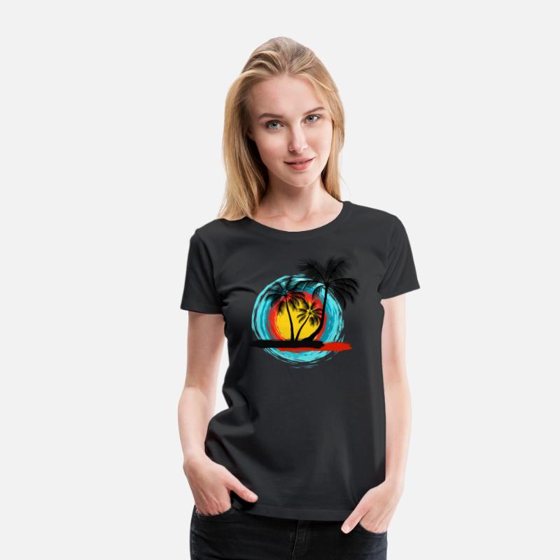 Hello summer paradise on women's premium T-shirt