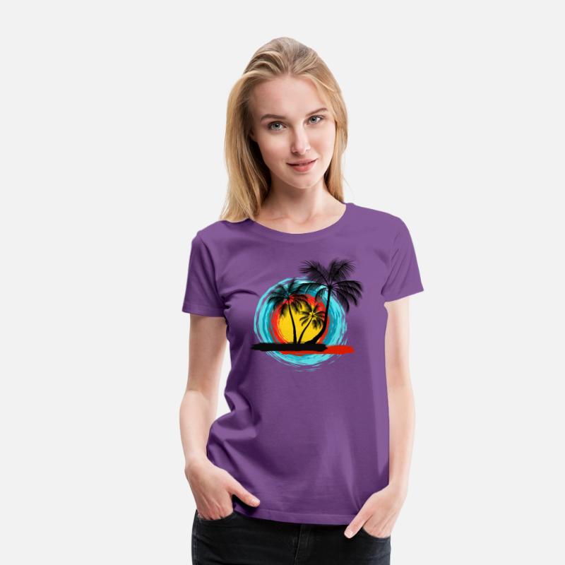 Hello summer paradise on women's premium T-shirt