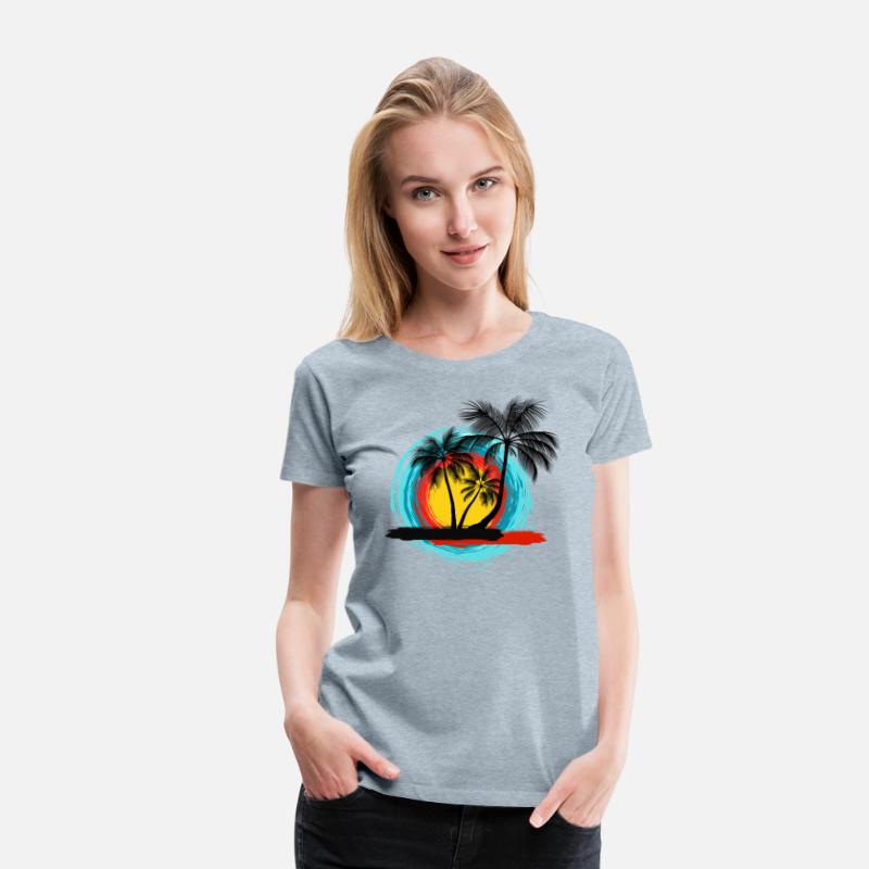 Hello summer paradise on women's premium T-shirt