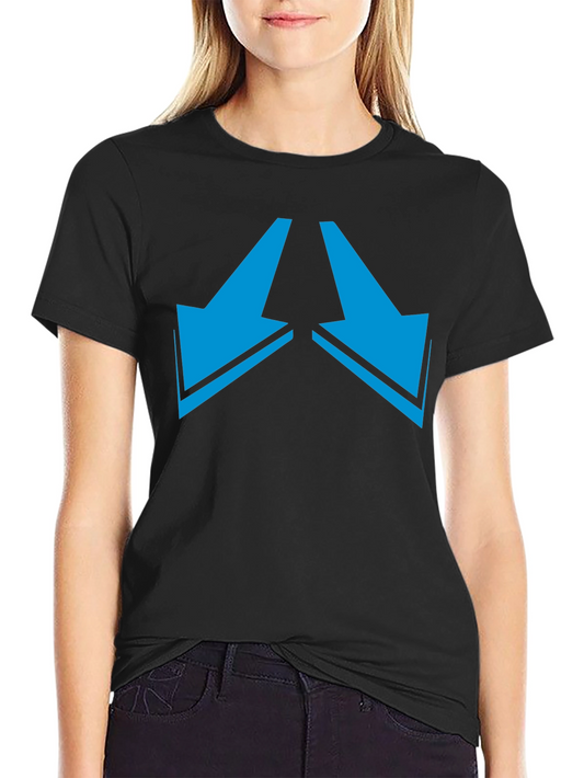 Black Tee with Arrows Pointing Down
