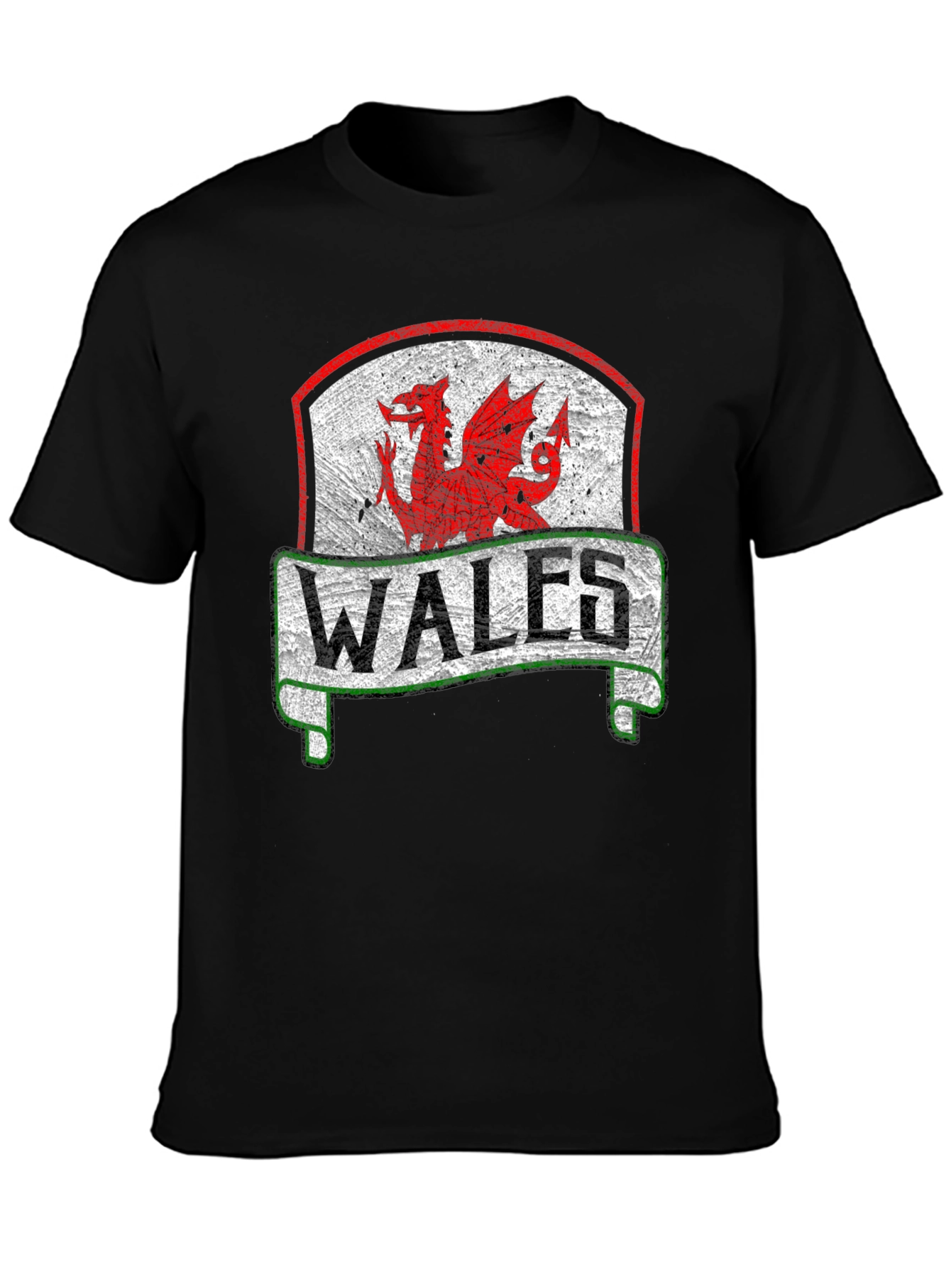 Wales Dragon Crest Black T-Shirt