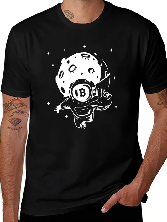 Bitcoin Astronaut Black T-Shirt - Crypto to the Moon!