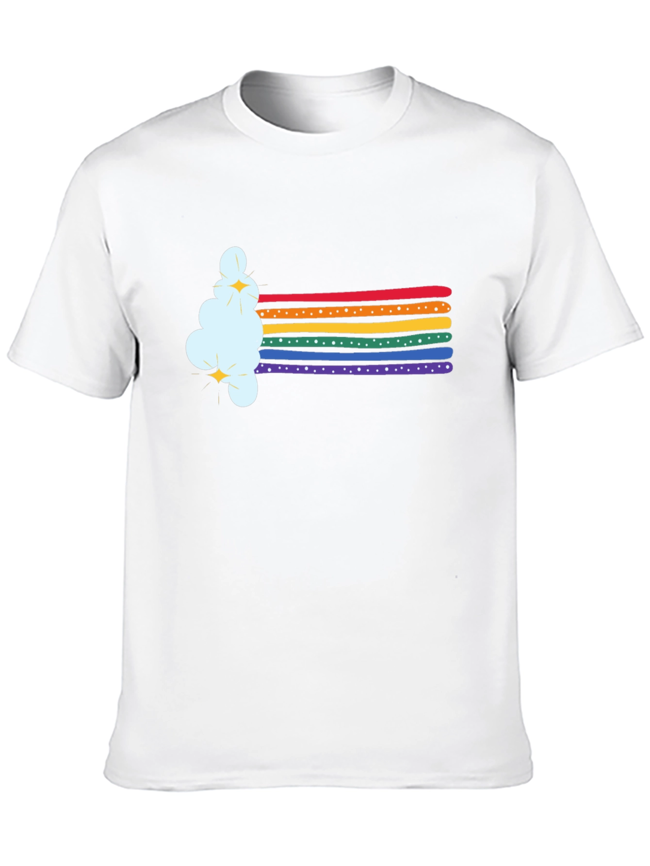 Rainbow Cloud Graphic Tee - Soft Black T-Shirt
