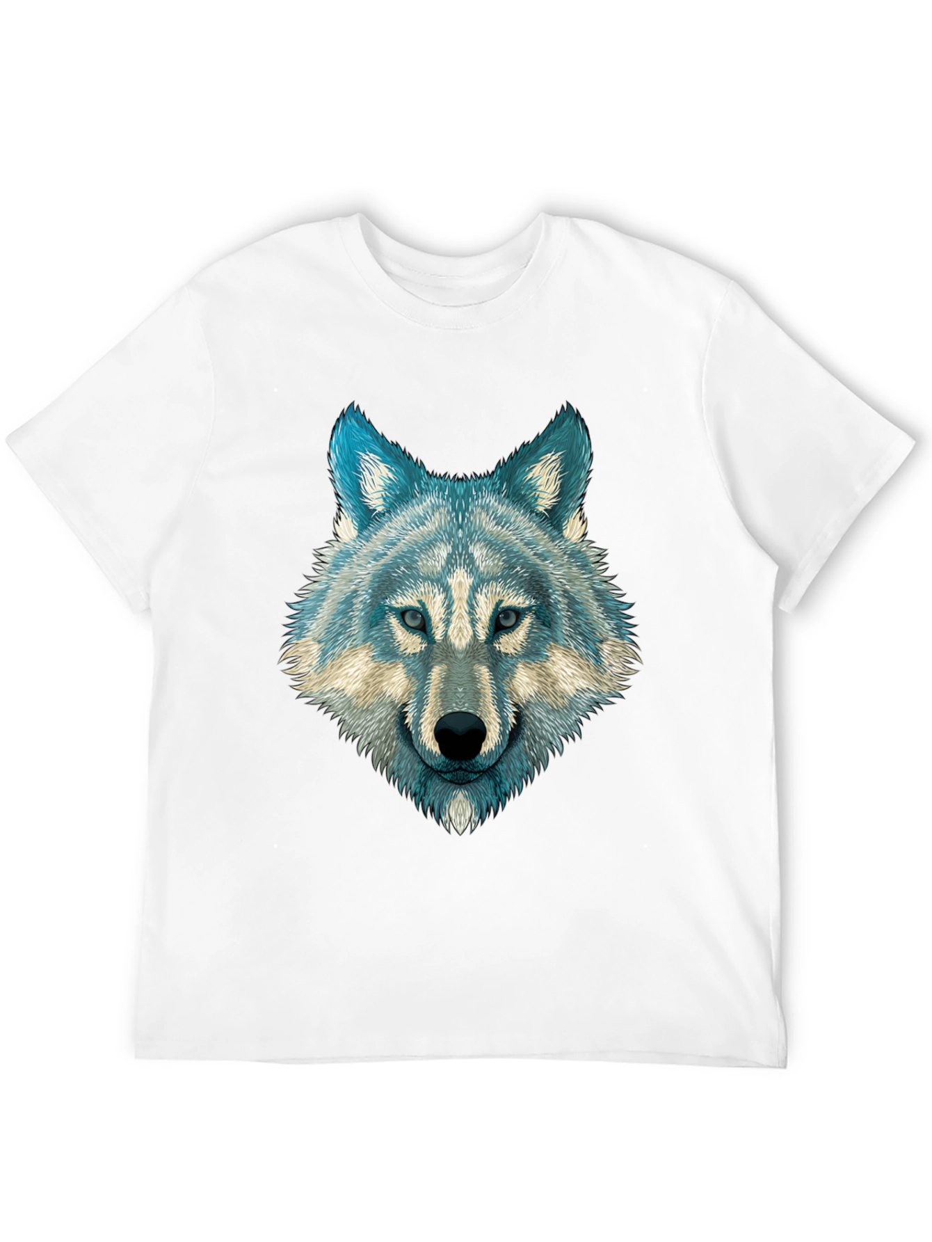 Wolf Graphic Print Mens T-Shirt - Black
