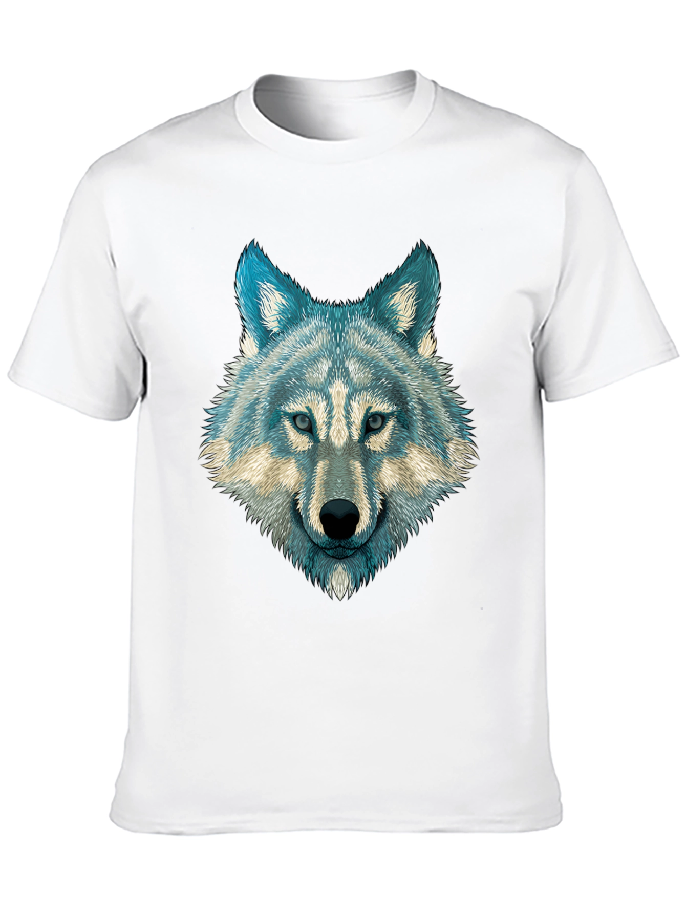 Wolf Graphic Print Mens T-Shirt - Black
