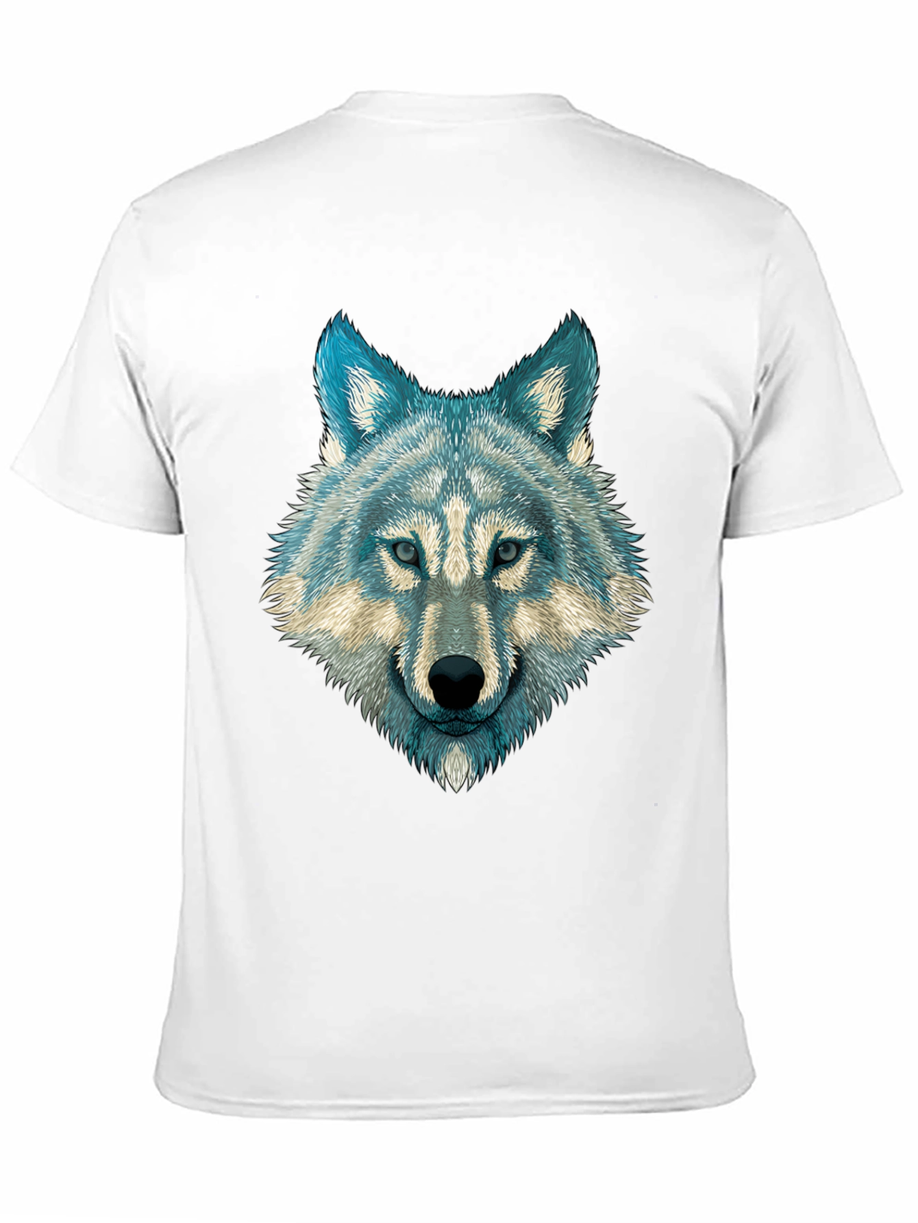 Wolf Graphic Print Mens T-Shirt - Black