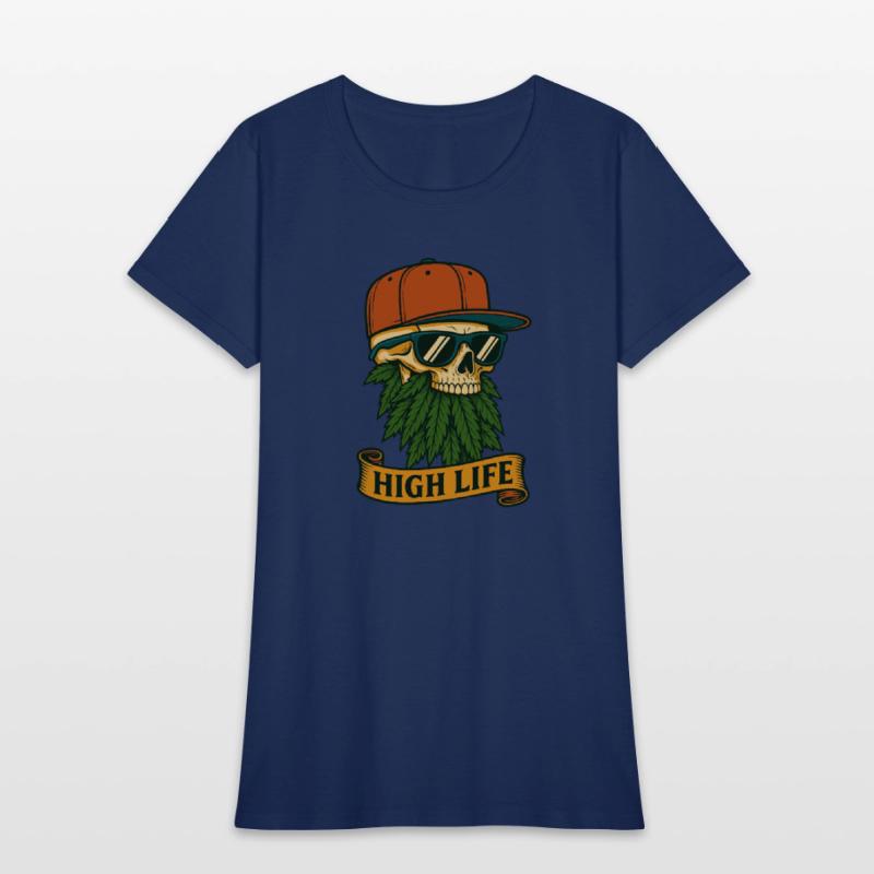 High Life – Skull with Cap, Shades and Weed Beard