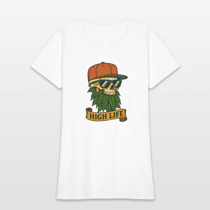 High Life – Skull with Cap, Shades and Weed Beard