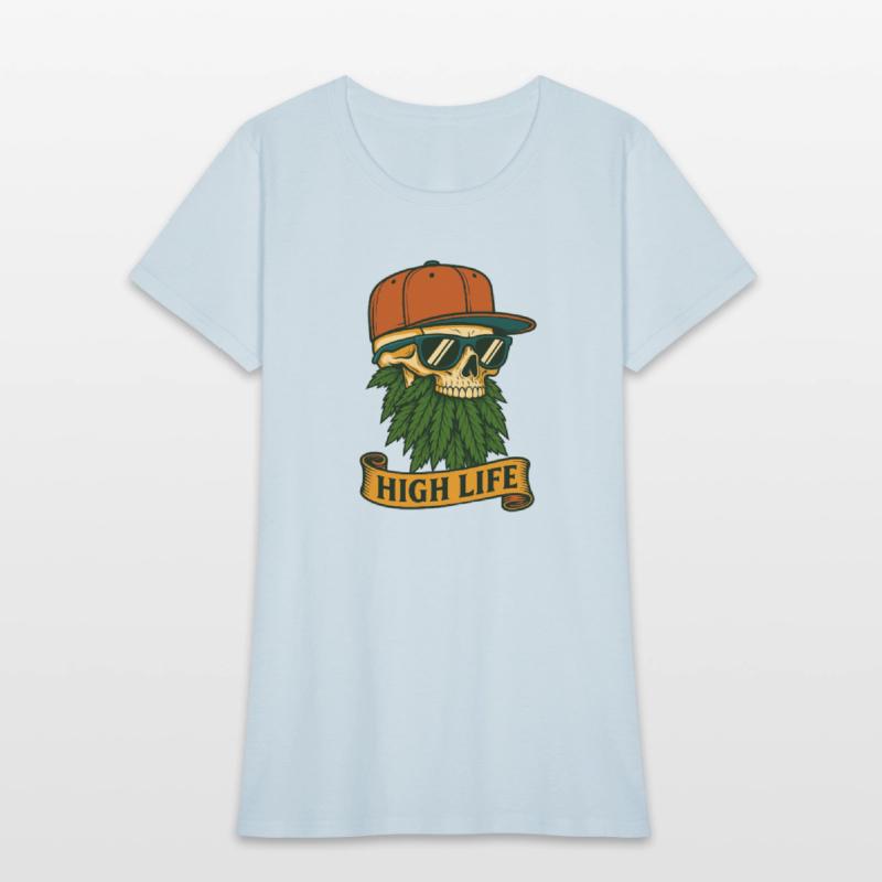 High Life – Skull with Cap, Shades and Weed Beard