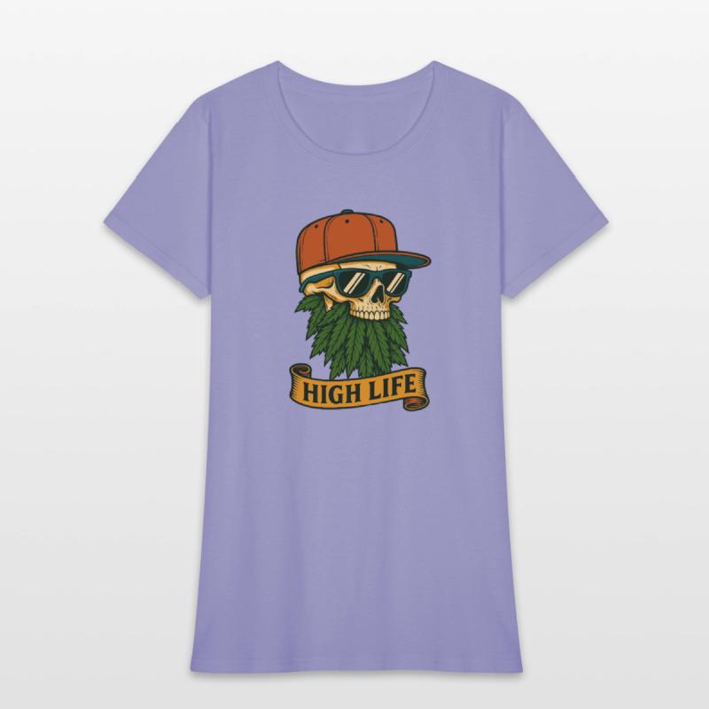 High Life – Skull with Cap, Shades and Weed Beard
