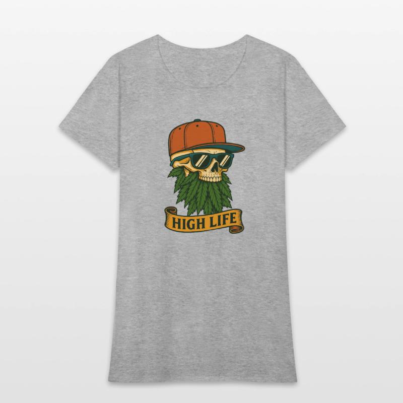 High Life – Skull with Cap, Shades and Weed Beard