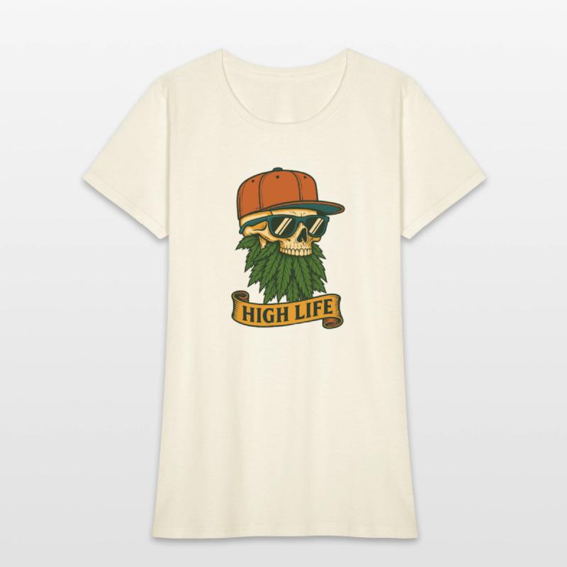 High Life – Skull with Cap, Shades and Weed Beard