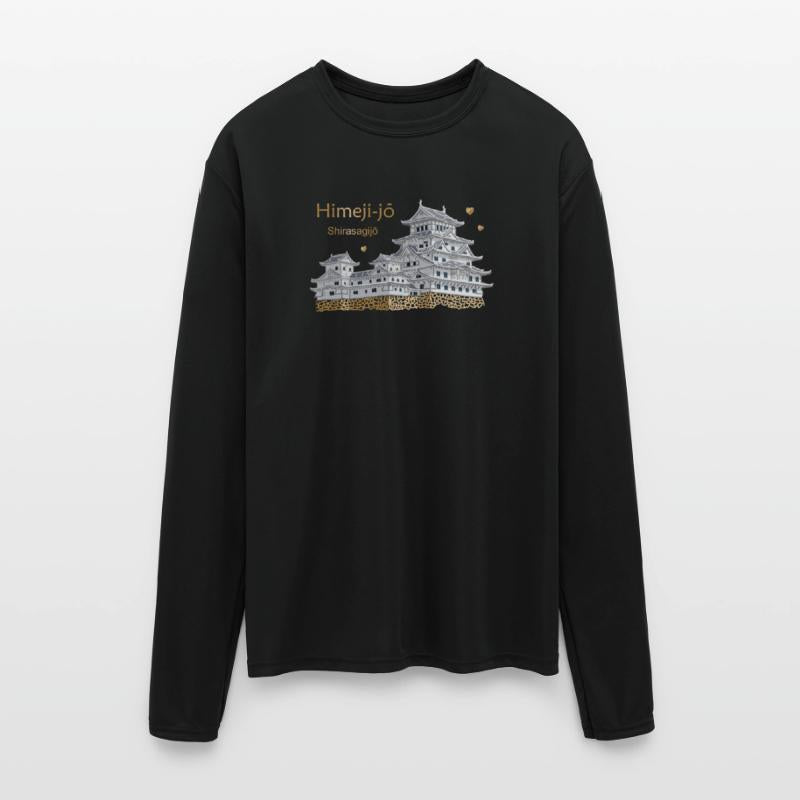 Himeji-jo Japanese Castle Illustration, hand drawn