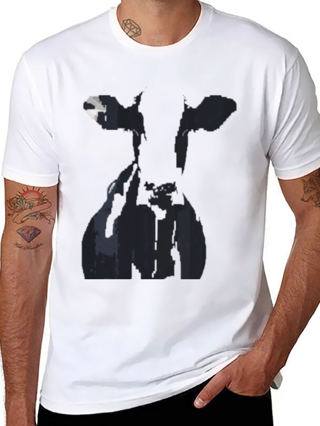 Cow Silhouette Black Graphic Tee