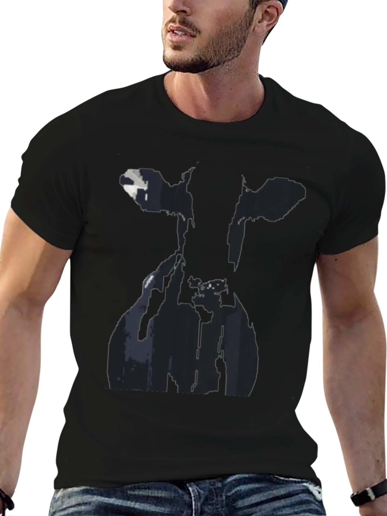 Cow Silhouette Black Graphic Tee