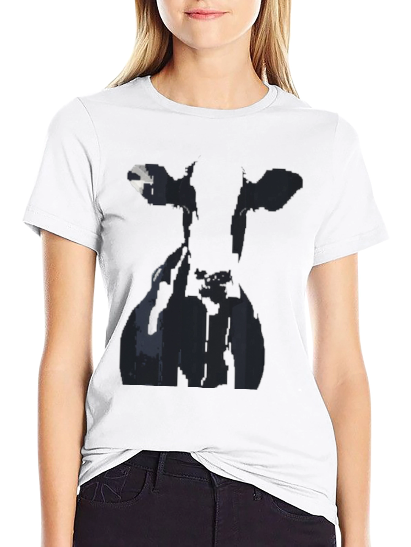 Cow Silhouette Black Graphic Tee