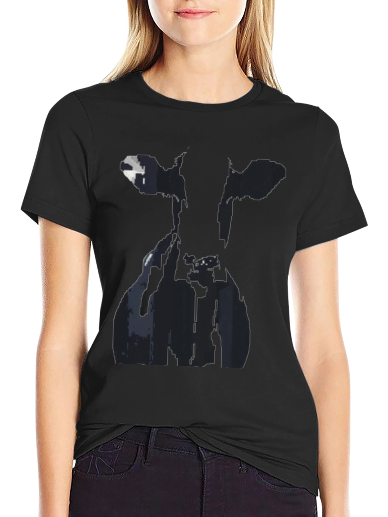 Cow Silhouette Black Graphic Tee