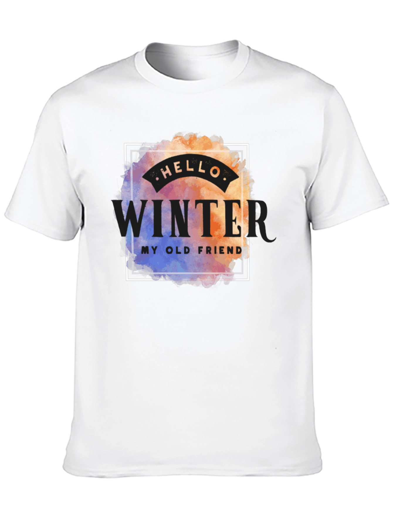 Hello Winter Mens Graphic Tee - Black