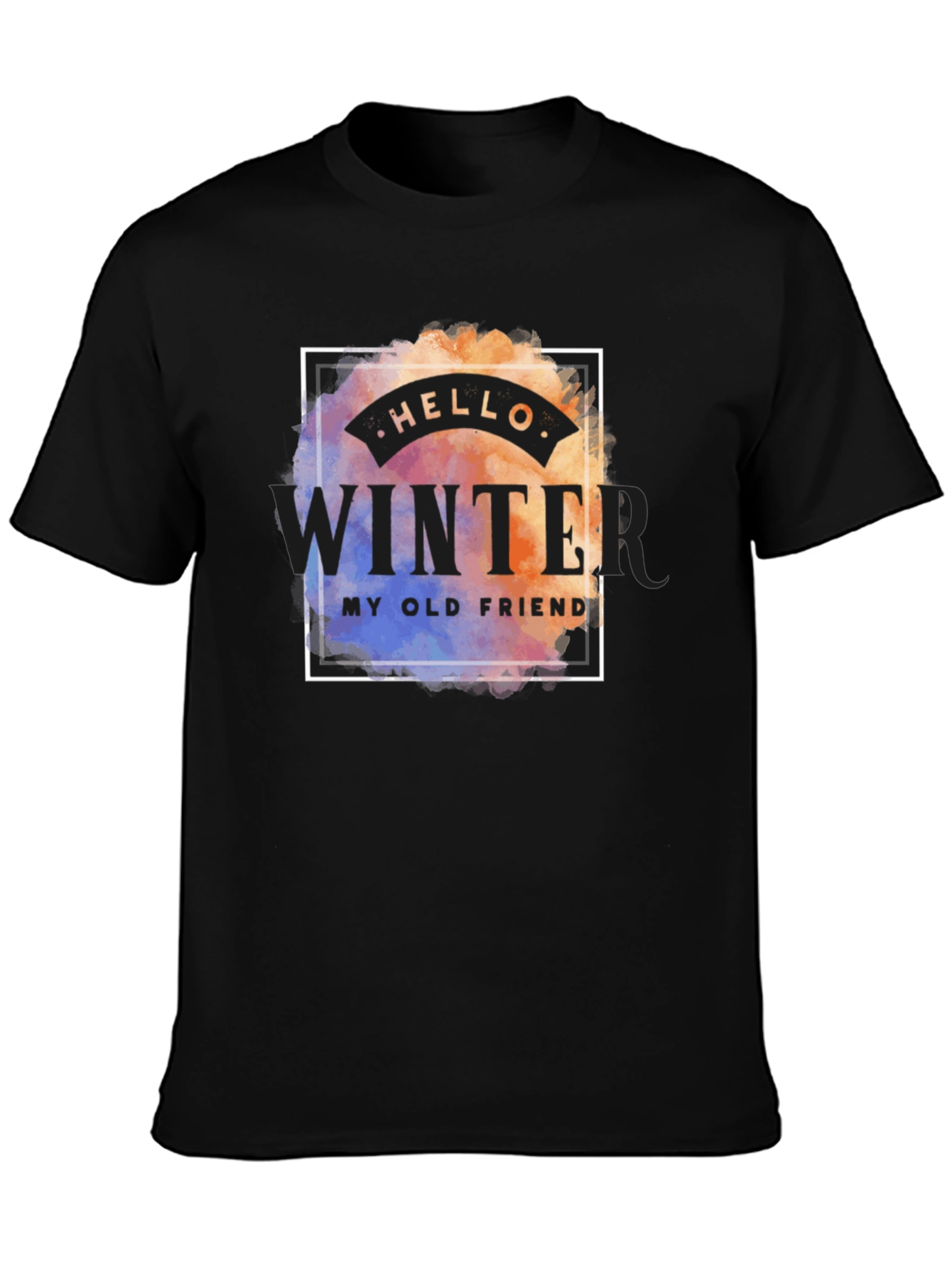 Hello Winter Mens Graphic Tee - Black