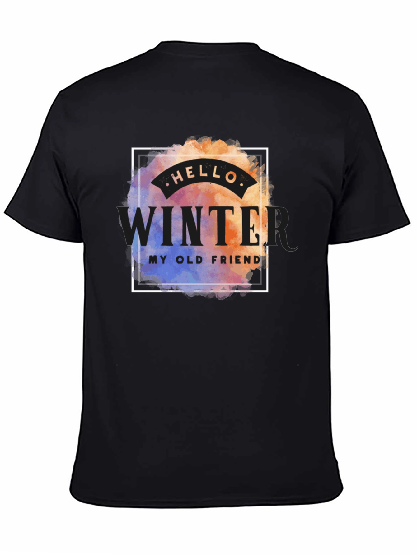 Hello Winter Mens Graphic Tee - Black