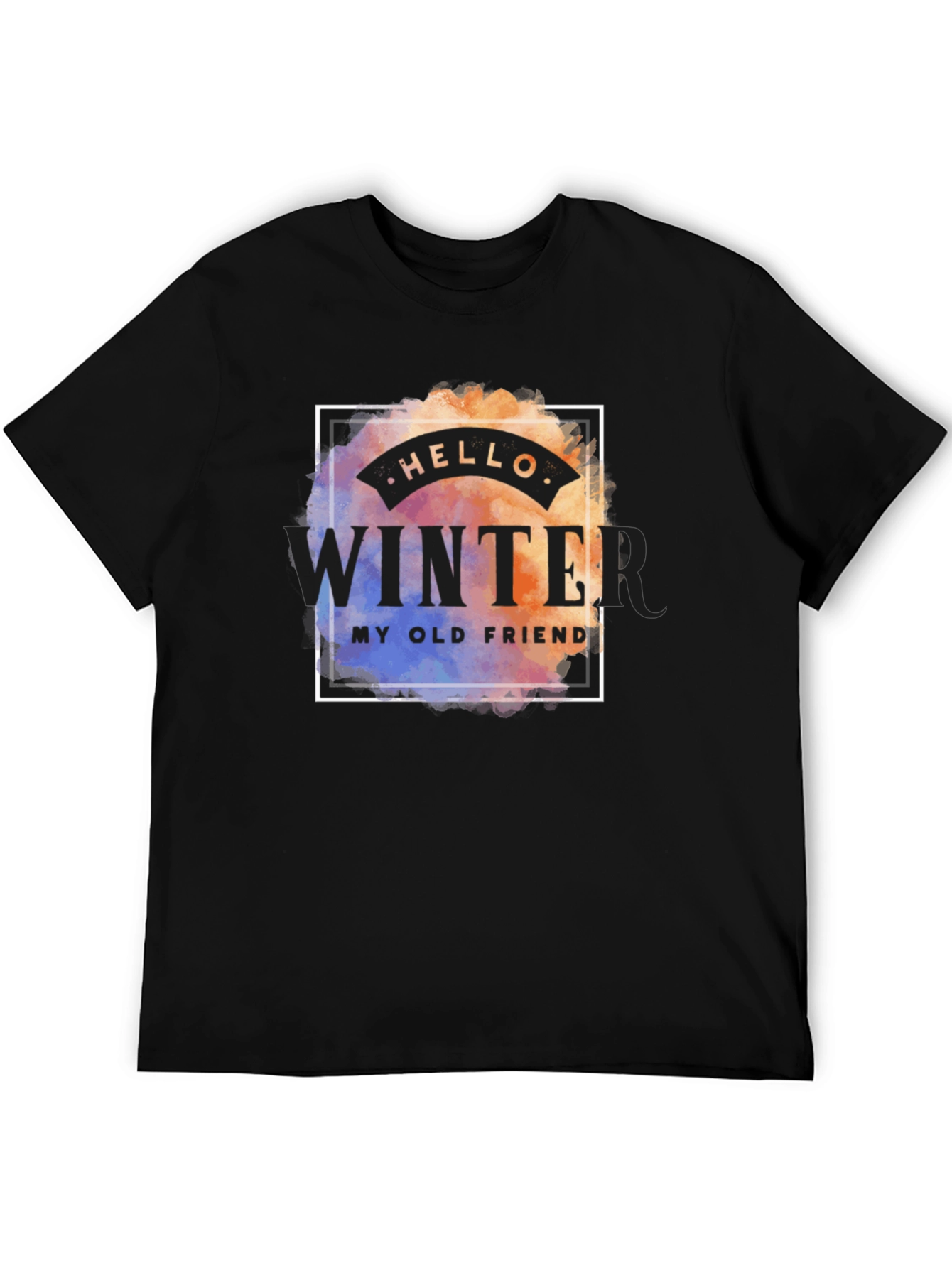 Hello Winter Mens Graphic Tee - Black