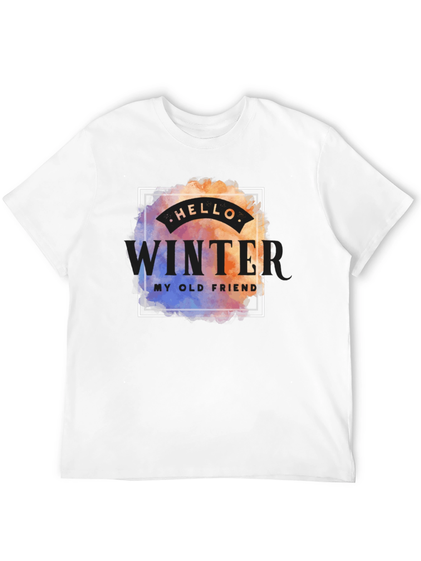 Hello Winter Mens Graphic Tee - Black