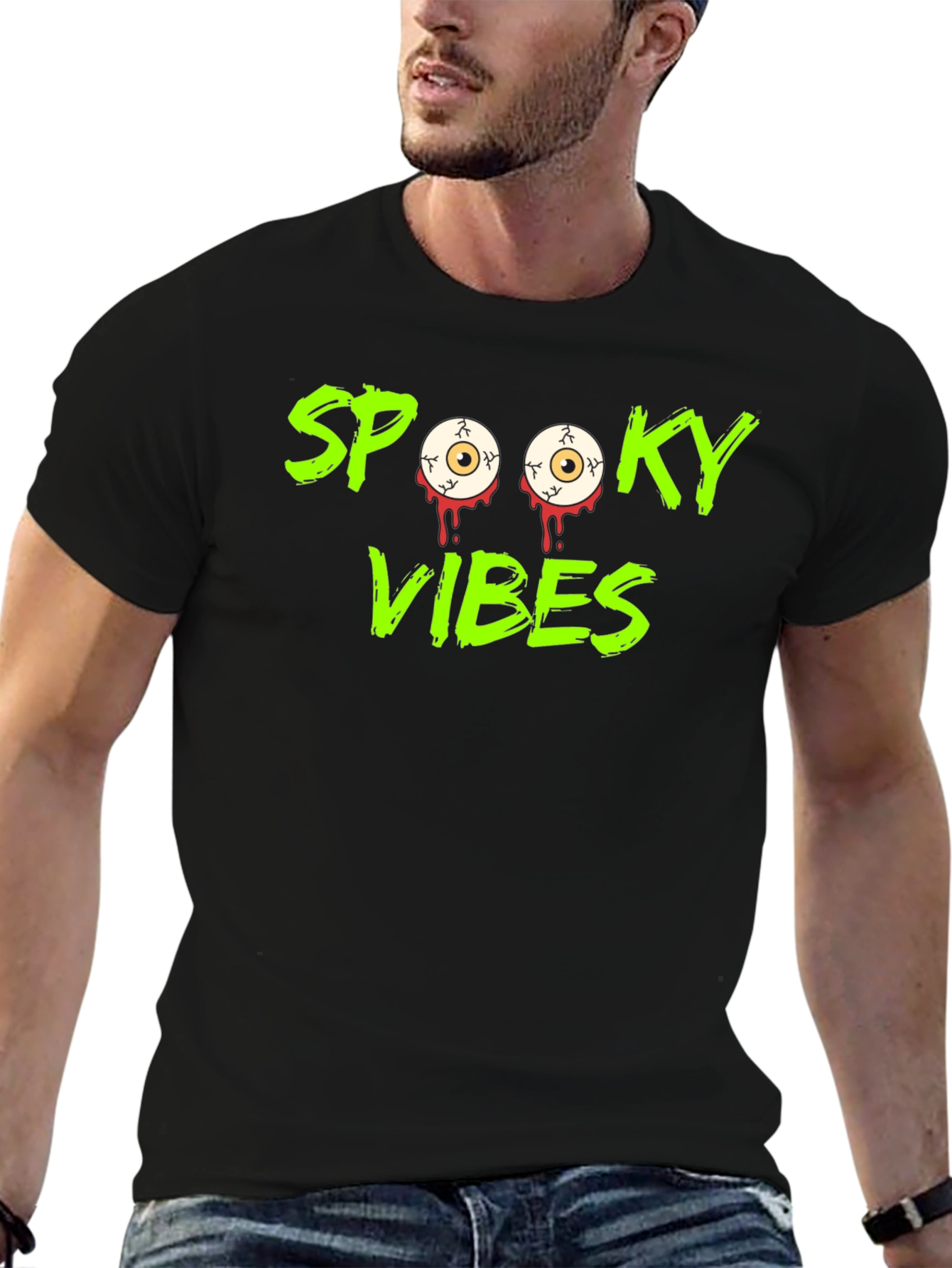 Spooky Vibes Halloween Graphic T-Shirt