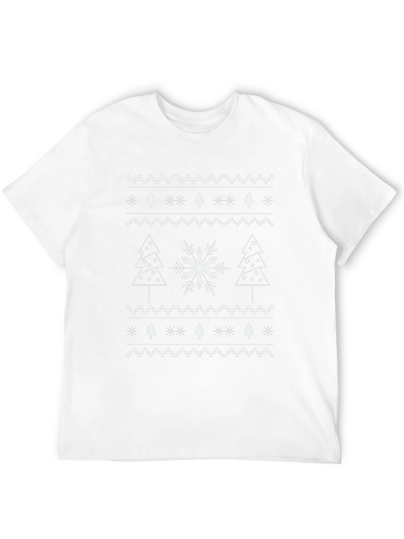 Festive Christmas Pattern Black T-Shirt