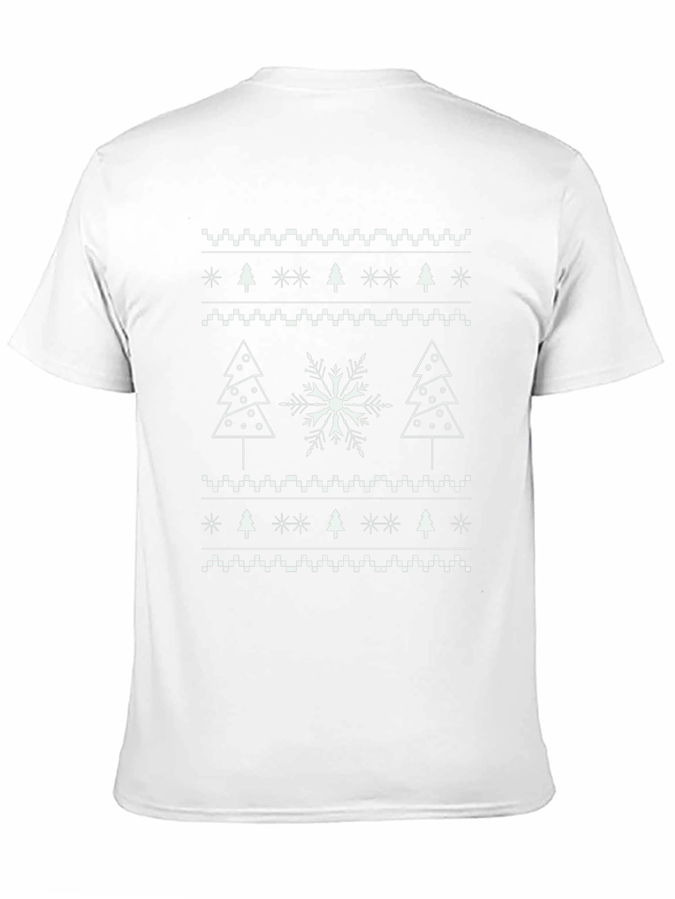 Festive Christmas Pattern Black T-Shirt