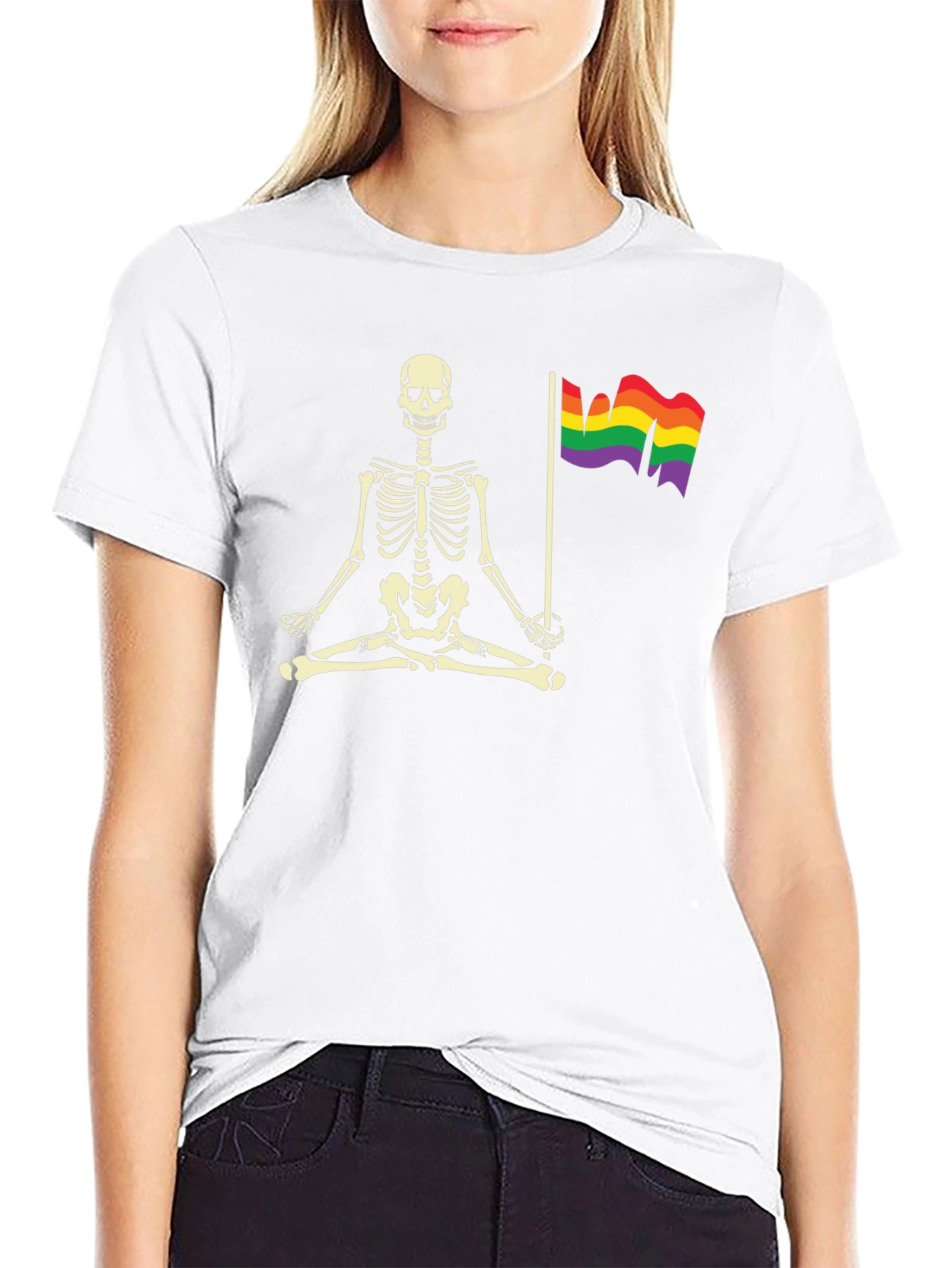Skeleton LGBT Pride Meditation T-Shirt
