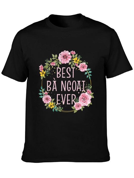 Best Bà Ngoại Ever Floral T-Shirt