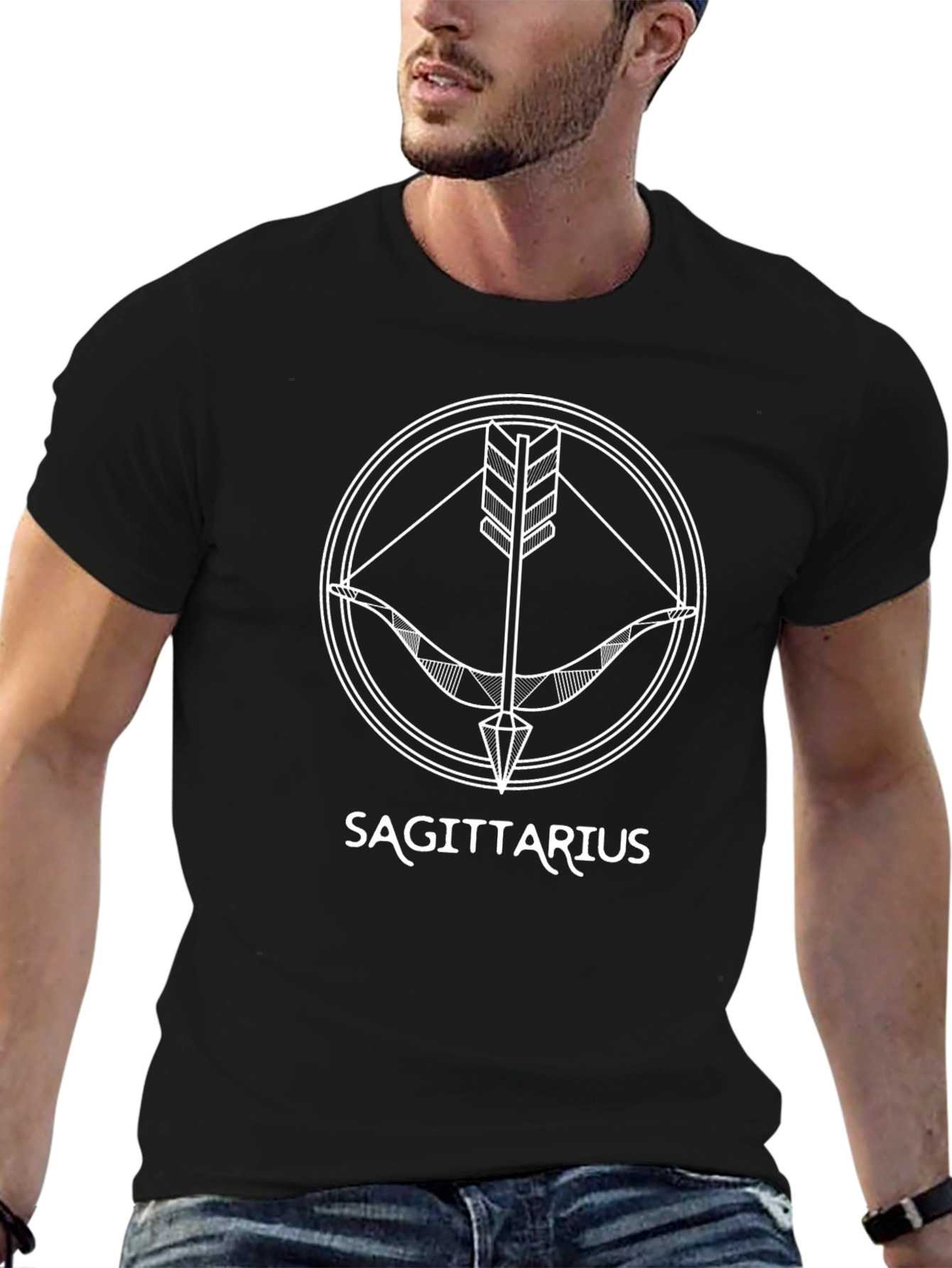 Sagittarius Zodiac T-Shirt - Black Graphic Tee