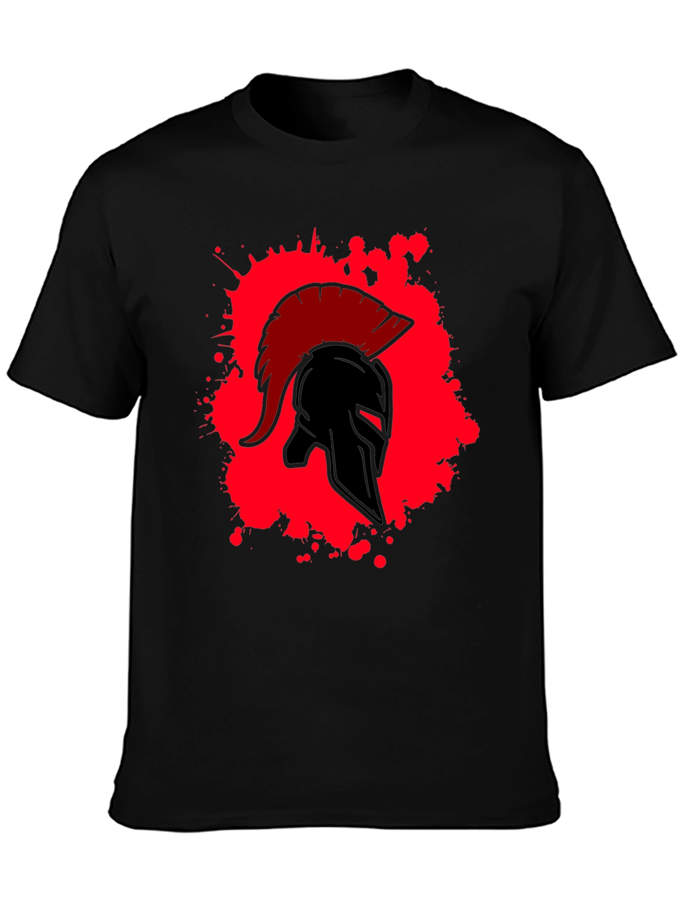 Spartan Warrior Helmet Graphic T-Shirt - Bold Design