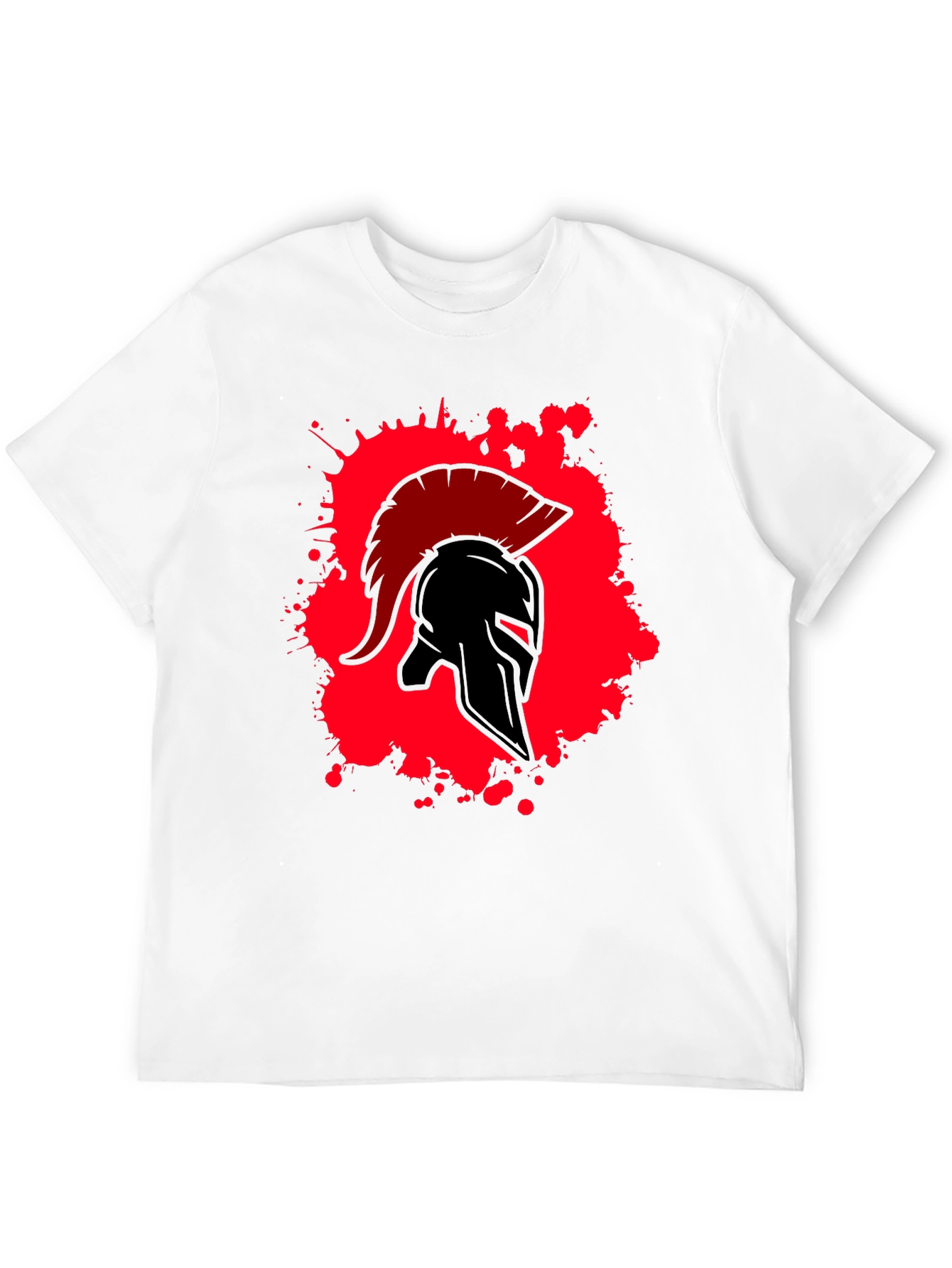 Spartan Warrior Helmet Graphic T-Shirt - Bold Design