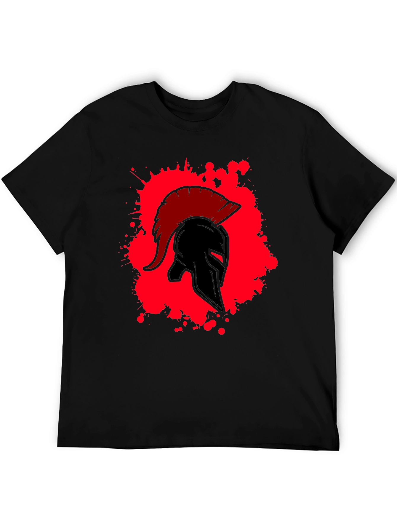 Spartan Warrior Helmet Graphic T-Shirt - Bold Design