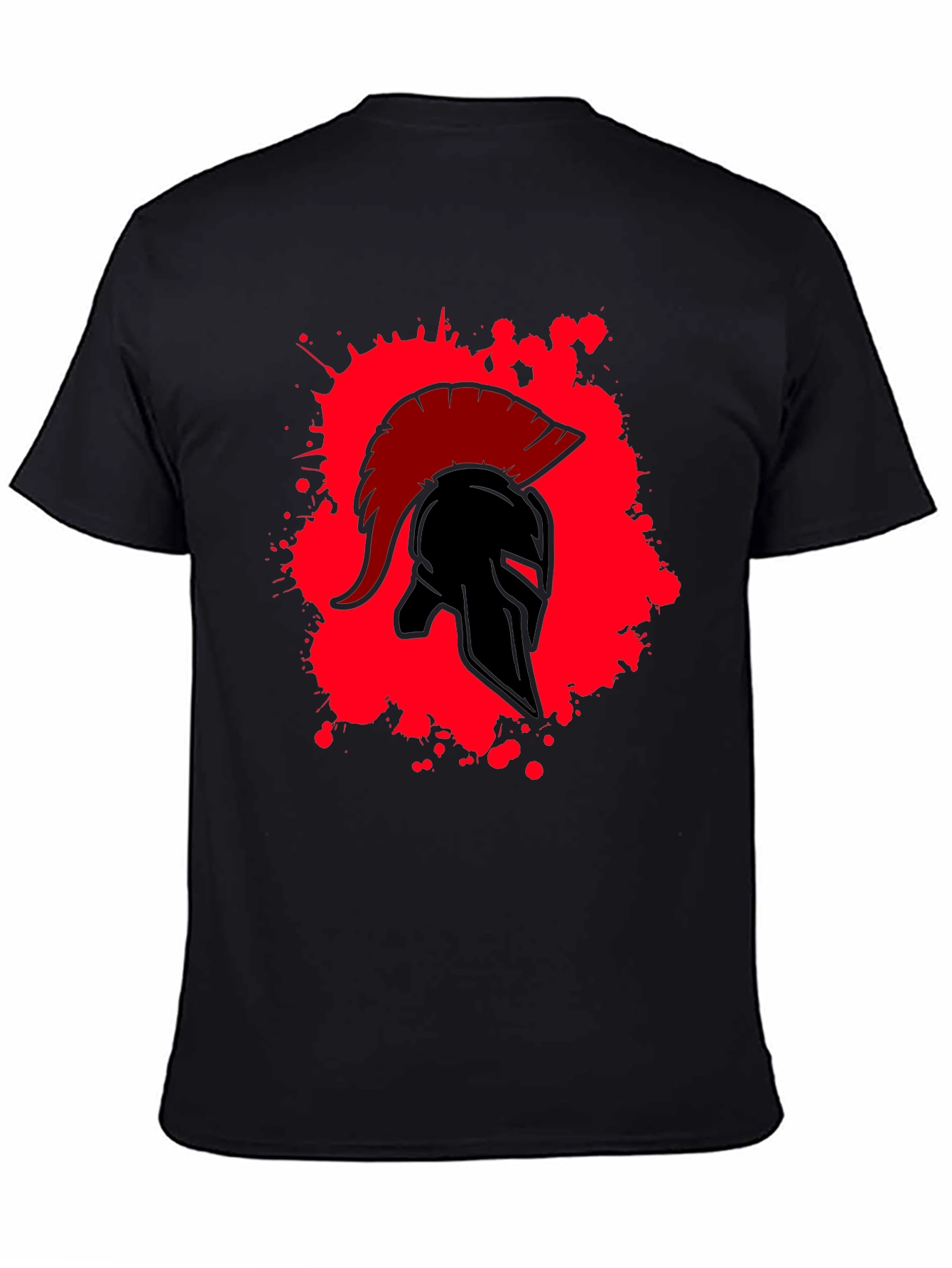 Spartan Warrior Helmet Graphic T-Shirt - Bold Design