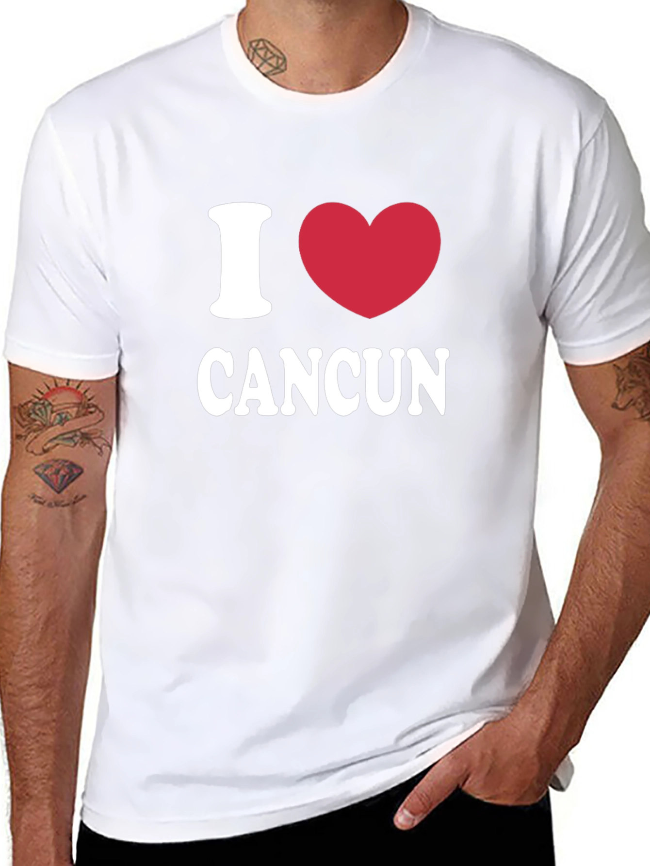 I Heart Cancun Black Cotton T-Shirt