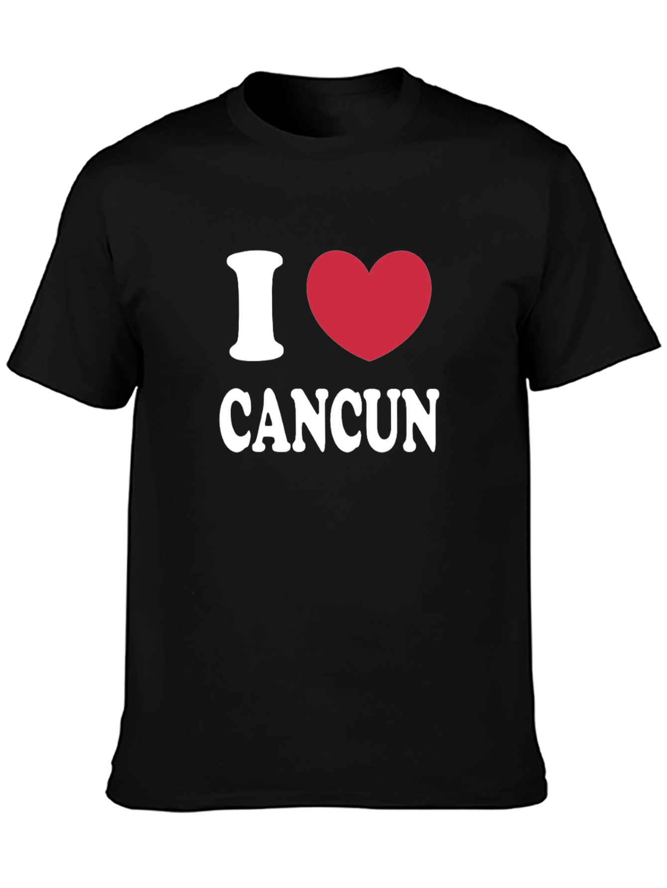 I Heart Cancun Black Cotton T-Shirt