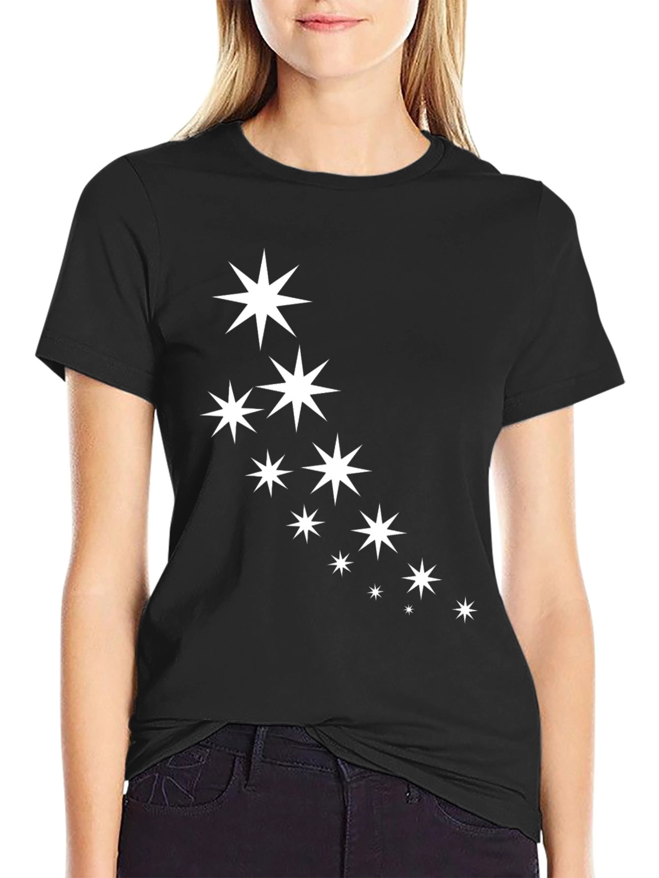 Starry Night Black Tee - Casual Cool Style