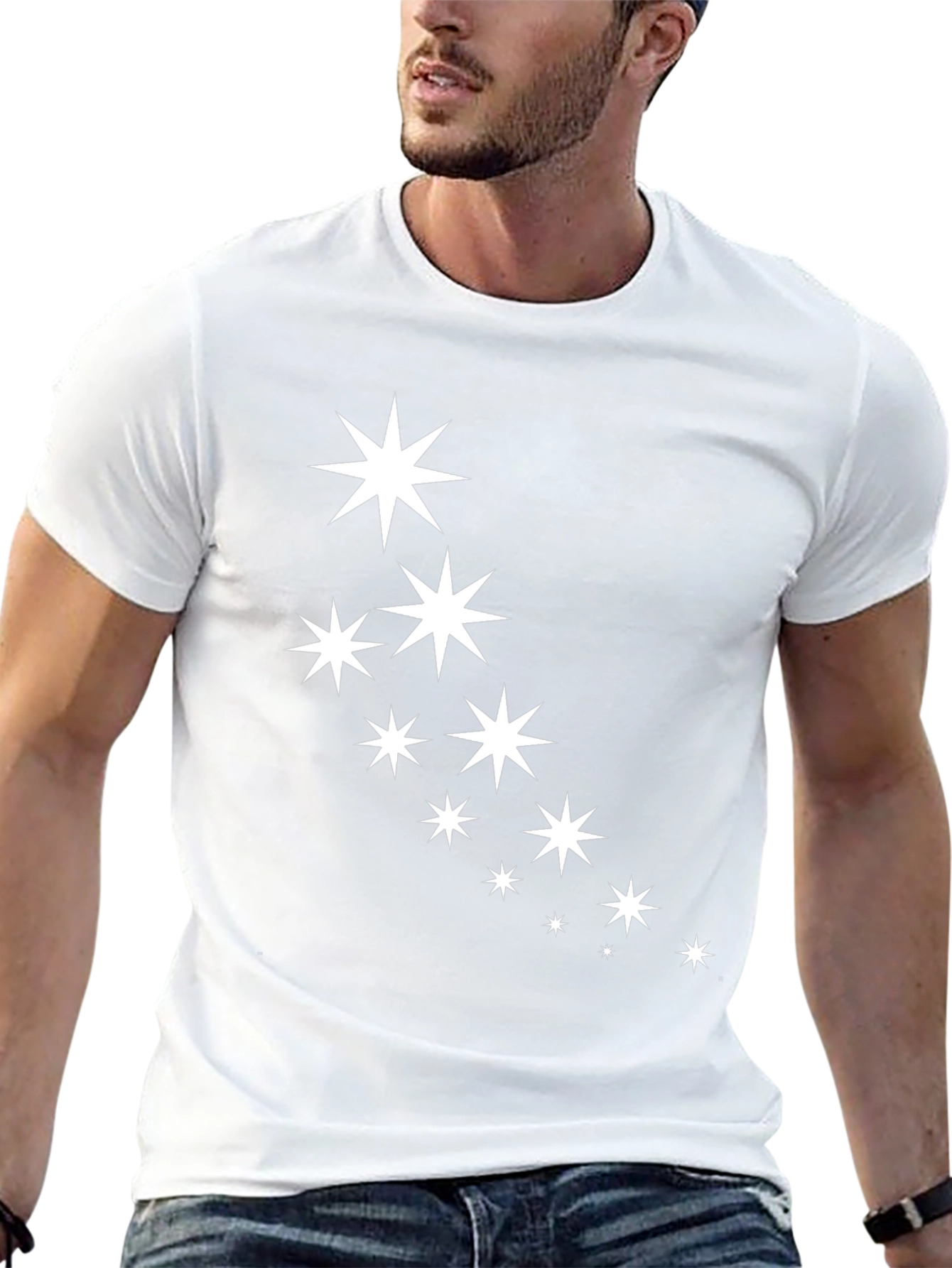 Starry Night Black Tee - Casual Cool Style