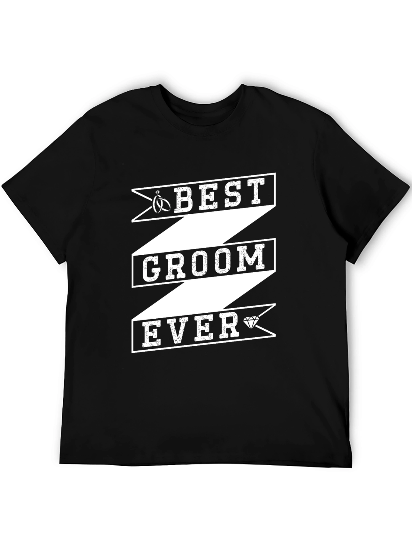 Best Groom Ever Graphic T-Shirt - Black Cotton Blend