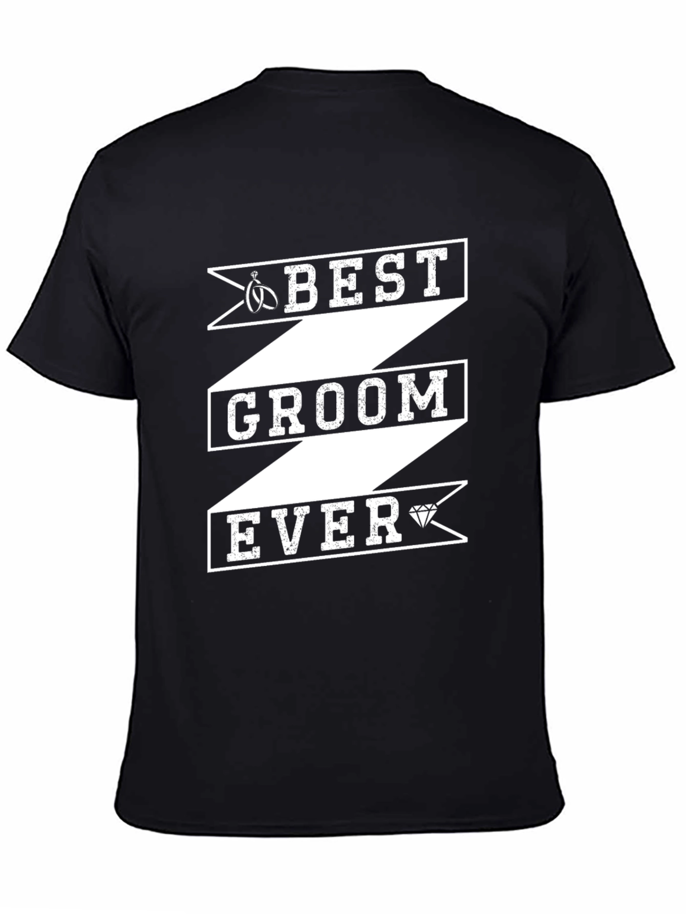 Best Groom Ever Graphic T-Shirt - Black Cotton Blend