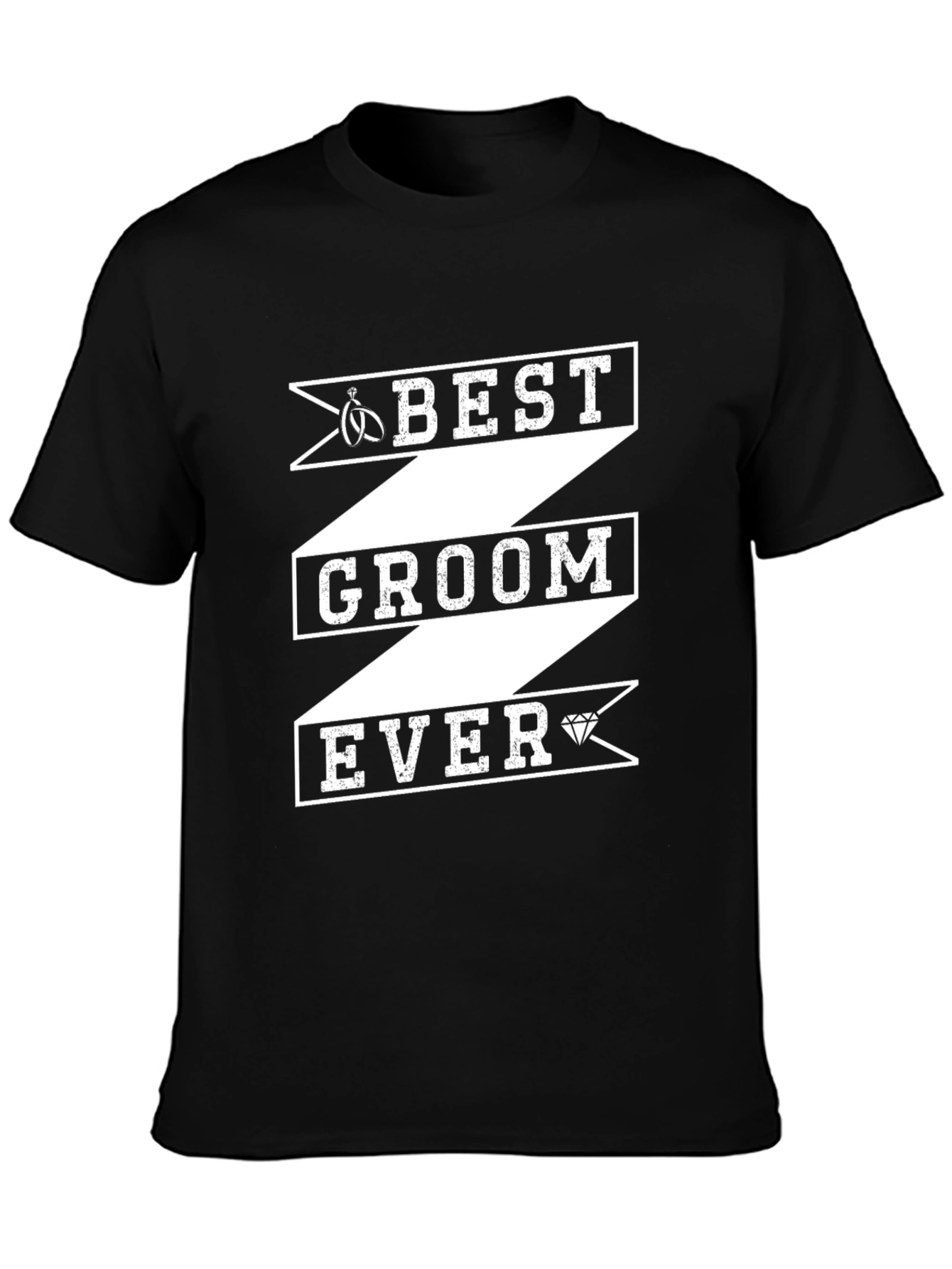 Best Groom Ever Graphic T-Shirt - Black Cotton Blend