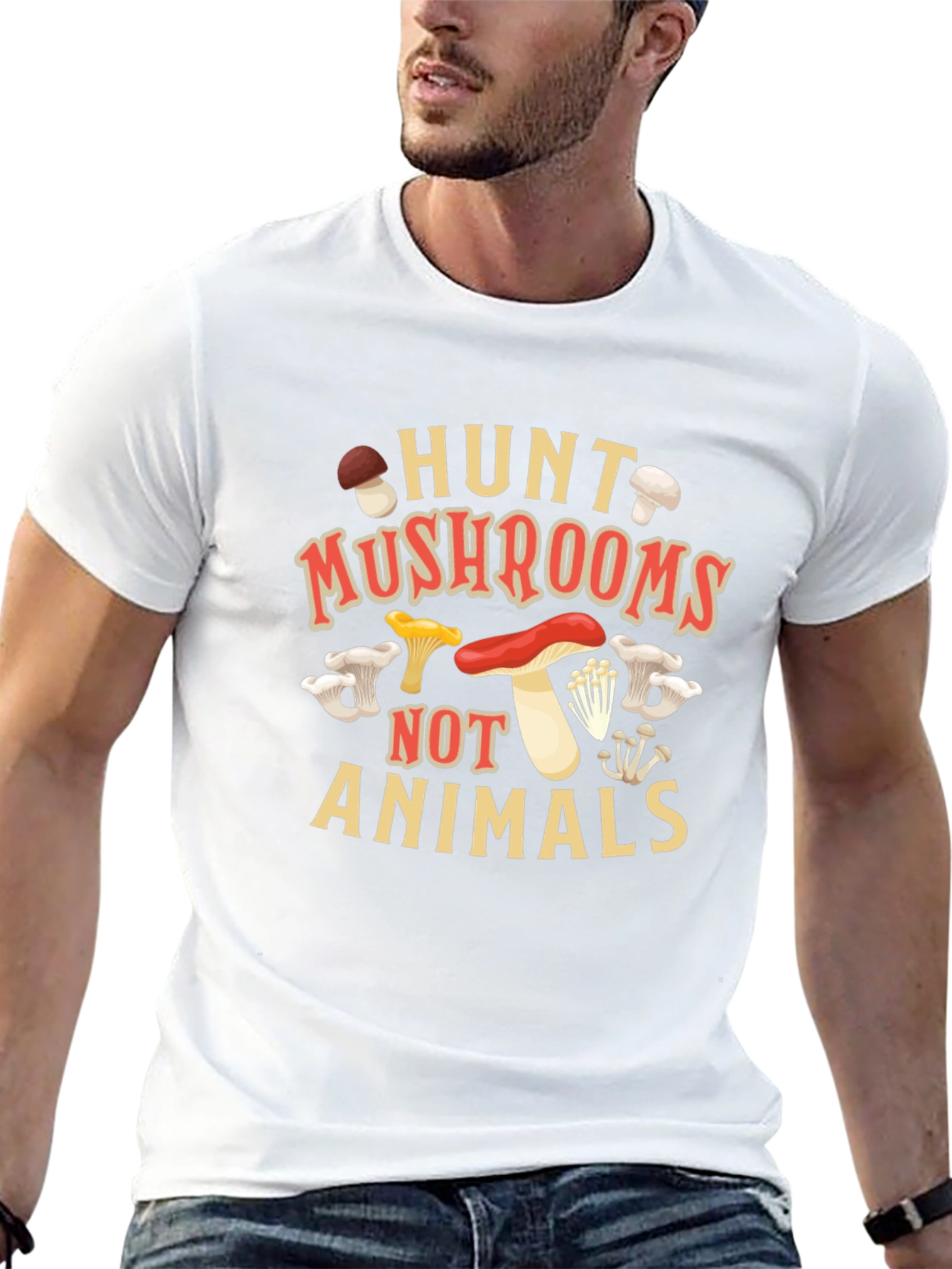 Hunt Mushrooms Not Animals Graphic Tee