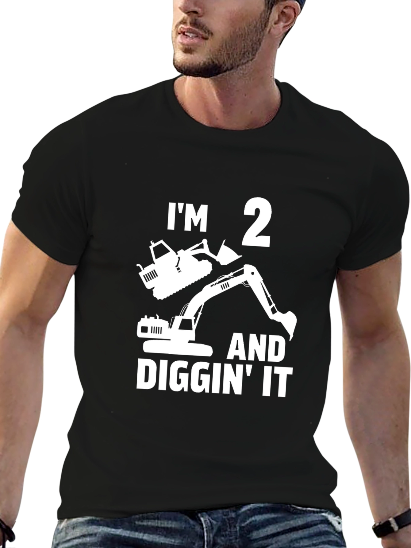 Im 2 and Diggin It T-Shirt - Construction Birthday