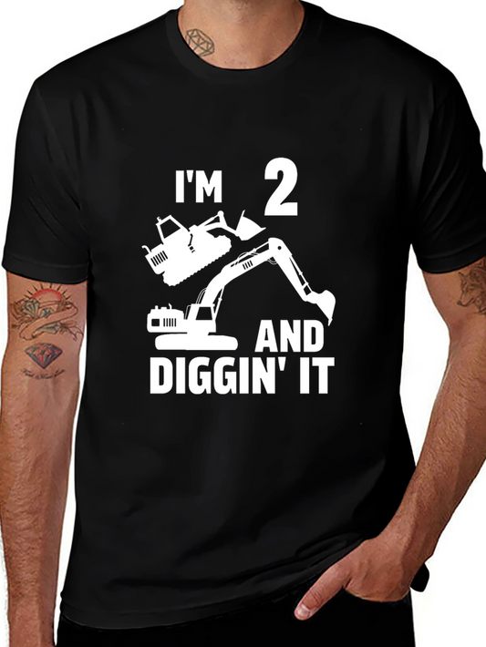 Im 2 and Diggin It T-Shirt - Construction Birthday