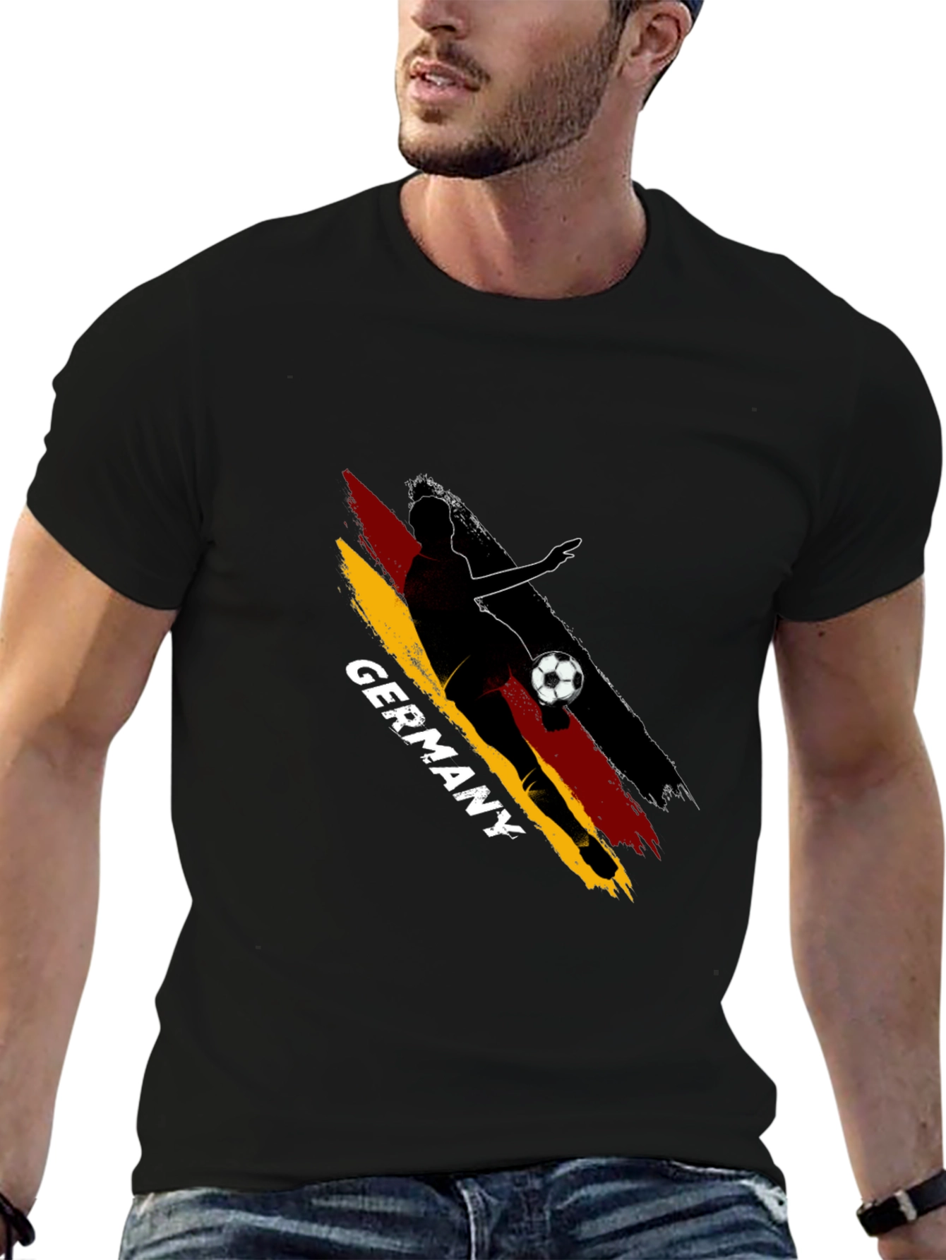 Germany Soccer T-Shirt - Black Graphic Tee