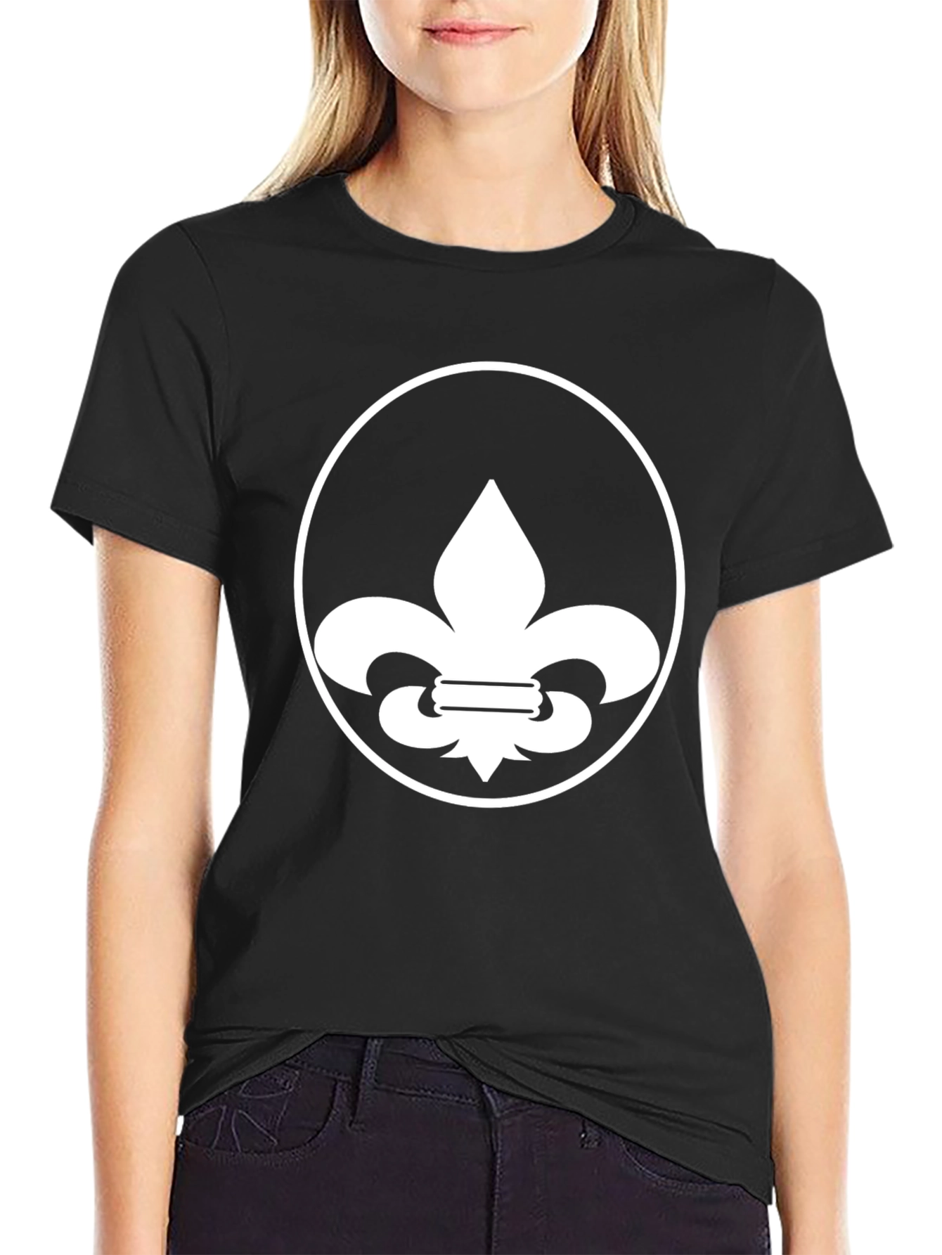 Fleur-de-Lis Graphic Tee - Black Cotton
