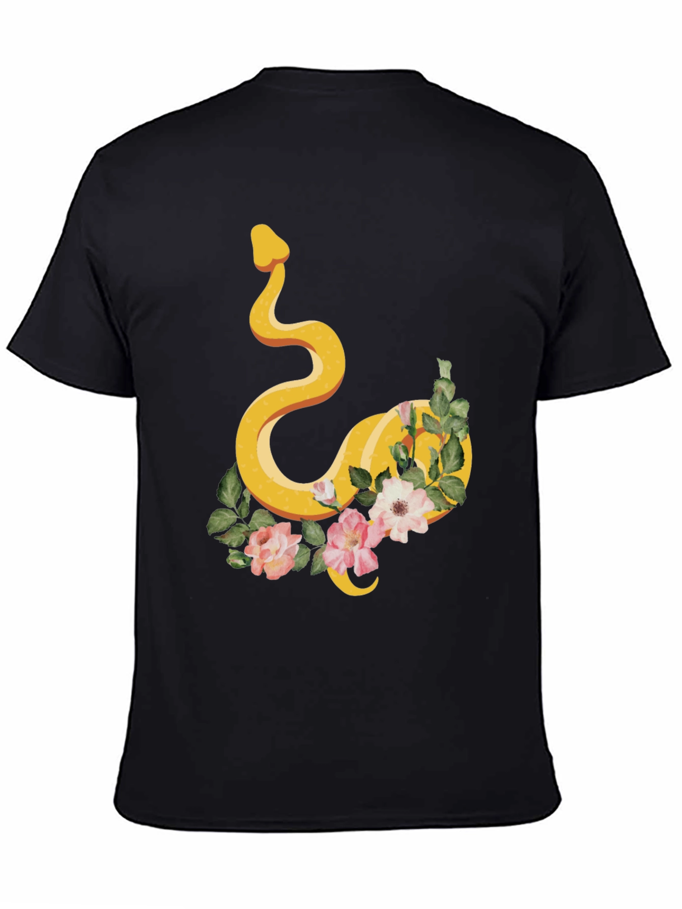 Snake & Floral Graphic Tee - Cool Design!