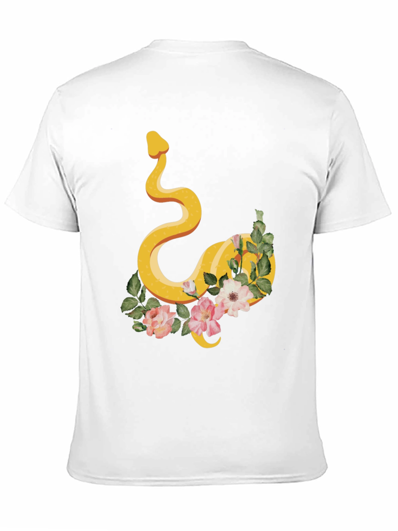 Snake & Floral Graphic Tee - Cool Design!